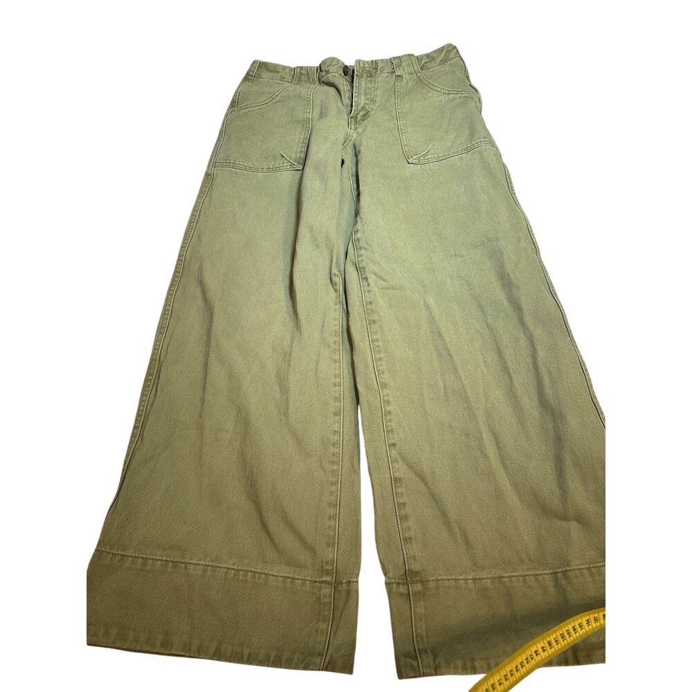Edikted Jeans Womens M Olive Green Wide Leg Baggy Utility Carpenter Y2K